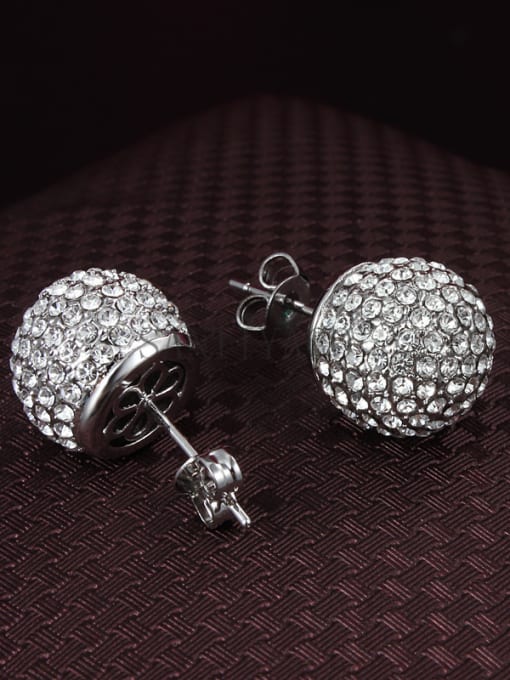 SANTIAGO Shining 18K Platinum Plated Ball Shaped Zircon Two Pieces Jewelry Set 1