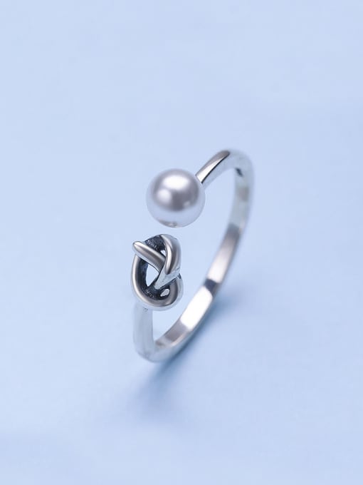 One Silver Fashion Thai Silver Pearl Ring 0