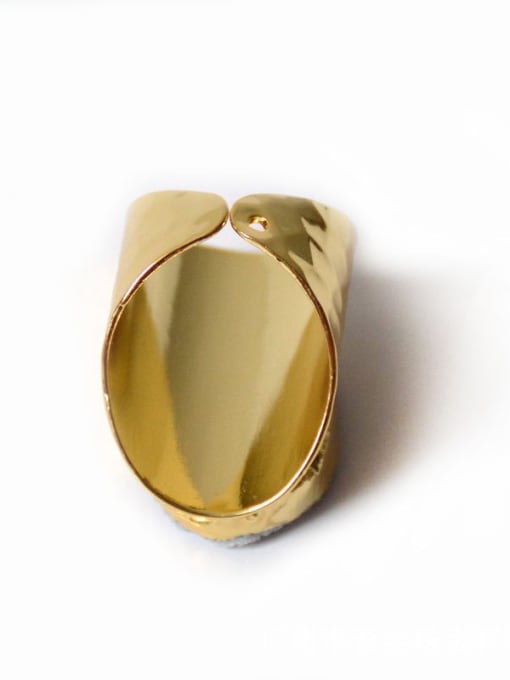 Tess Exaggerated Personalized Agate Stone Gold Plated Ring 1