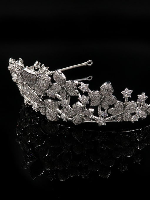 Cong Love Luxury Micro Pave Zircons Crown-shape Wedding Hair Accessories 1