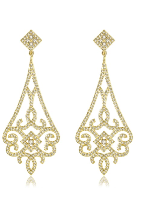BLING SU Copper With 18k Gold Plated Vintage Geometric Party Drop Earrings 0