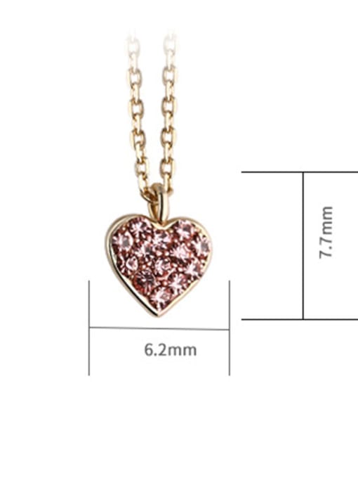 Dan 925 Sterling Silver With  Cubic Zirconia Cute Heart Locket Necklace 3