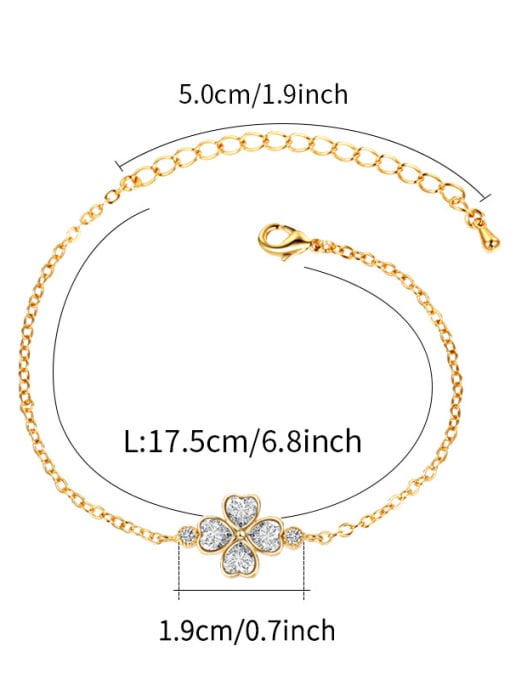 Mo Hai Copper With  Cubic Zirconia Cute Flower Bracelets 4