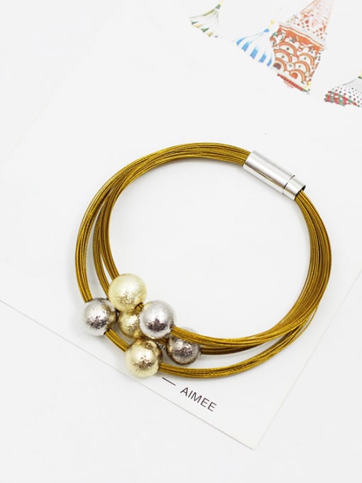 Lang Tony Fashion Multi-layer Copper Beads Charm Bracelet 2