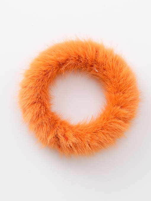 E Simple personality colored plush hair ring