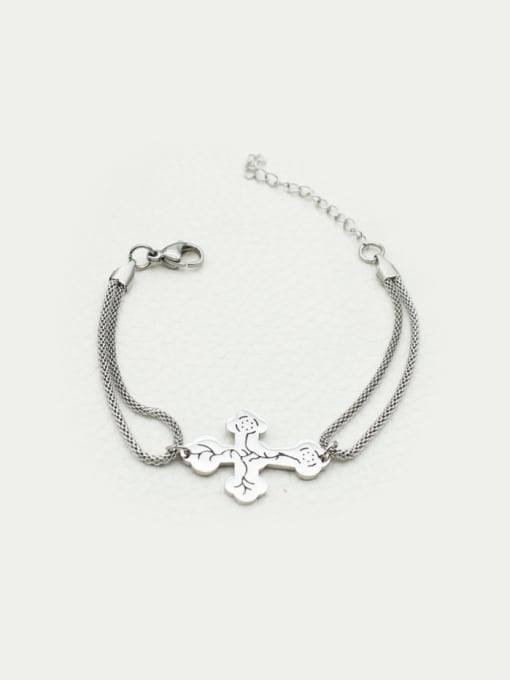 XIN DAI Cross Religious Stainless Steel Bracelet 0