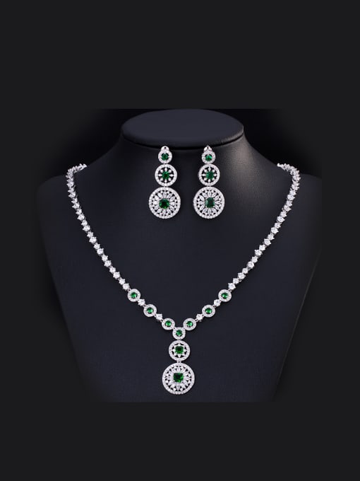 L.WIN Luxury Round Shaped  Two Pieces Jewelry Set