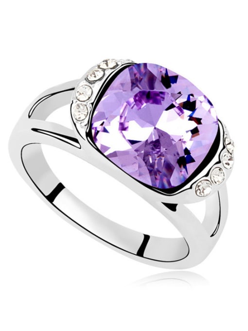 purple Fashion Shiny austrian Crystals Alloy Ring