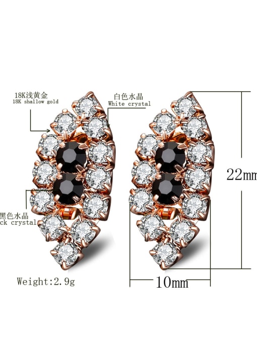 Ya Heng Elegant Copper Zircons Rose Gold Plated Stud Earrings 2