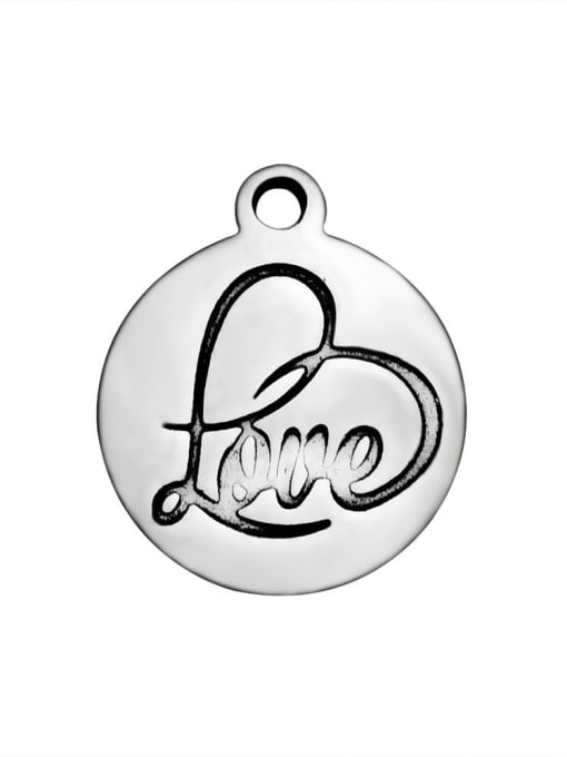 FTime Stainless Steel With Classic Round With love Charms 0