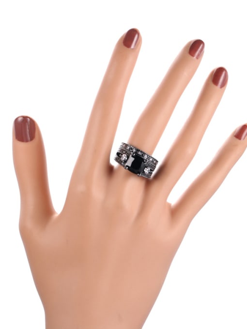 ZK Black Nano Plating Fashion Western Unisex Ring 1