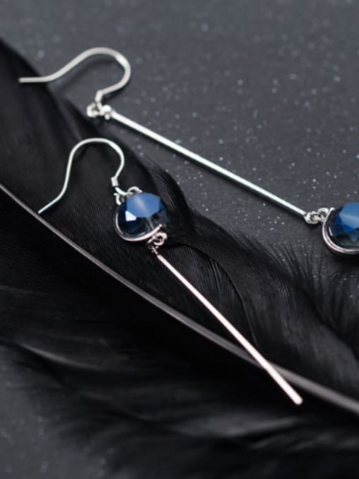 Rosh S925 silver synthetic blue crystal drop stud Earring 2