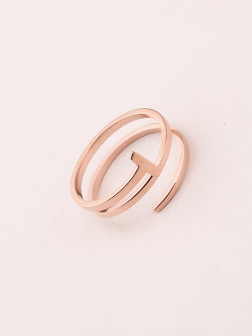 GROSE Multi-layer Spring T Shaped Ring 0