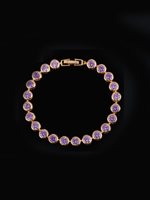 Violet 17.8 Color Zircons Luxury Bracelet