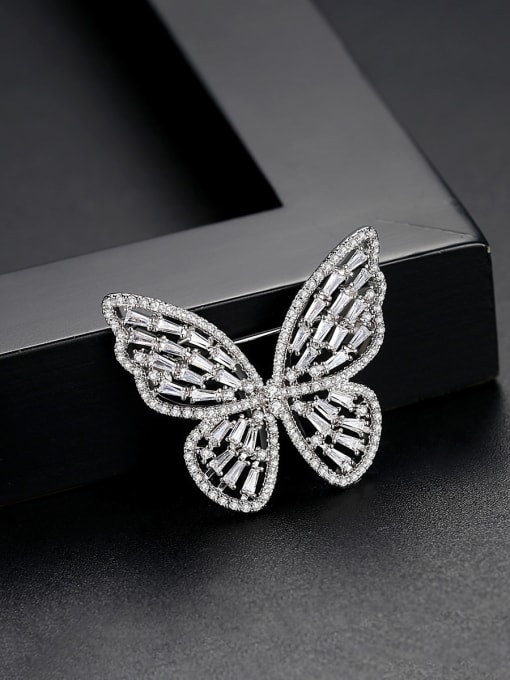 BLING SU Copper With Cubic Zirconia  Fashion Butterfly Brooches 2