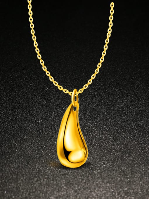 Ya Heng Simple Water Drop Pendant Copper Necklace 0