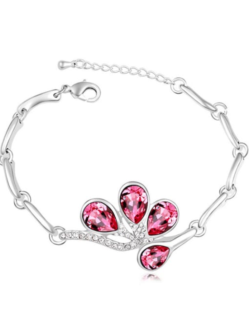 pink Fashion Water Drop shaped austrian Crystals Alloy Bracelet