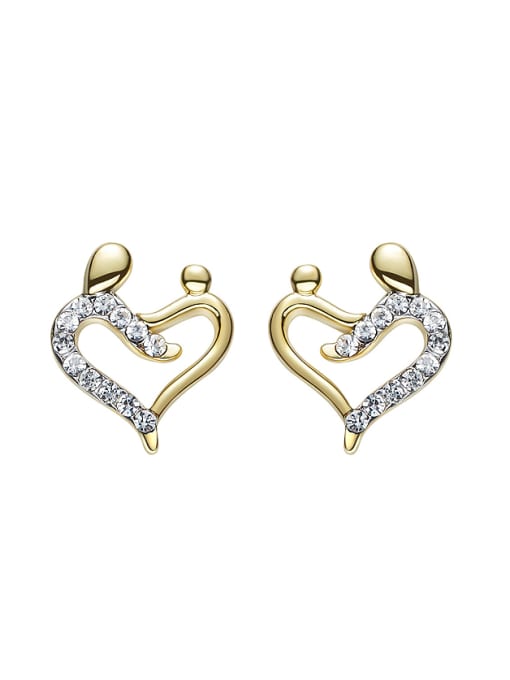 CEIDAI Fashion Heart shaped Zircon Stud Earrings 0