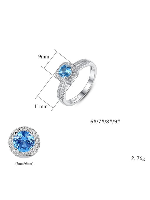 CCUI 925 Sterling Silver With Cubic Zirconia Fashion Square Band Rings 4