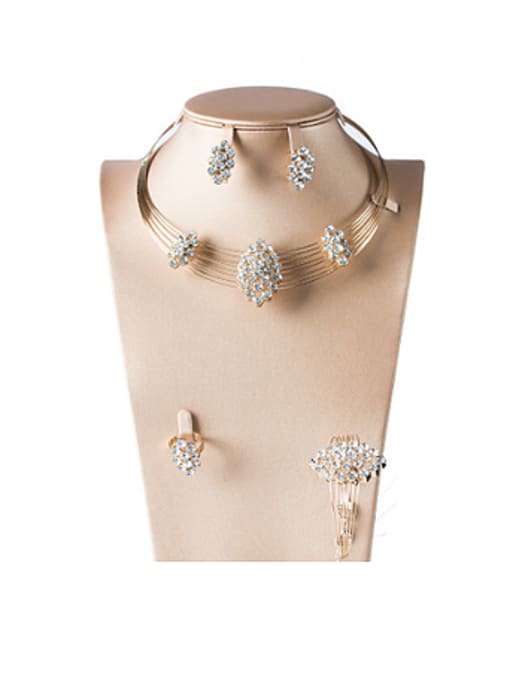 6 Fashion Rhinestones Four Pieces Jewelry Set
