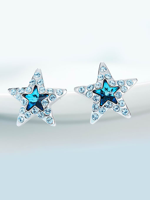 CEIDAI Five-point Star Shaped Crystal stud Earring 0