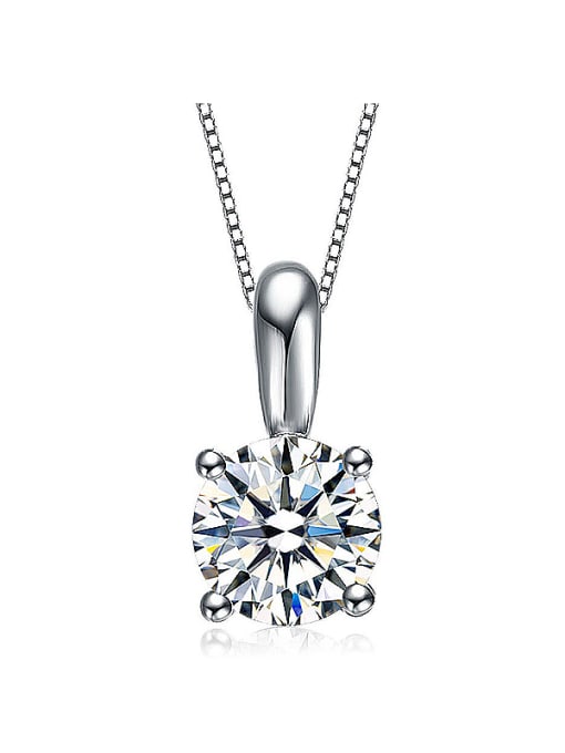 One Silver 925 Silver Round Zircon Pendant