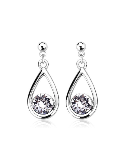 OUXI Simple Water Drop Austria Crystal Earrings