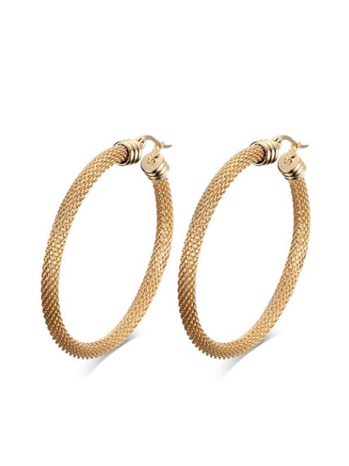CONG Exaggerated  Rose Gold Plated Geometric Titanium Drop Earrings