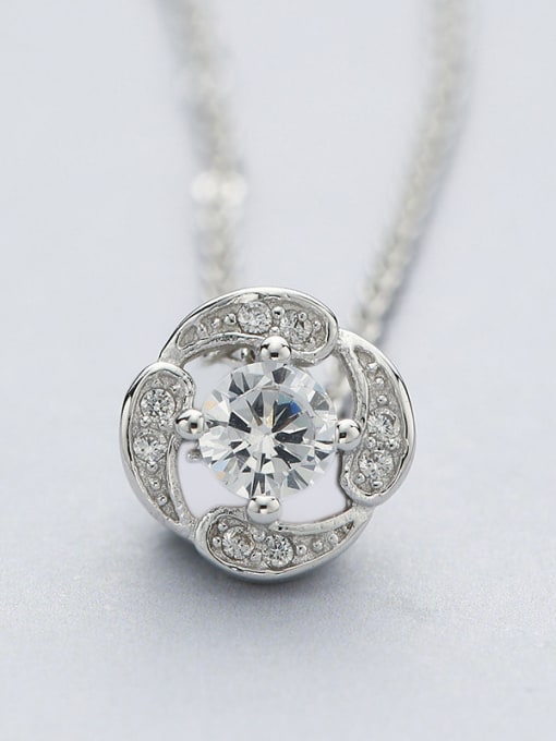 One Silver Delicate Zircon Necklace 2