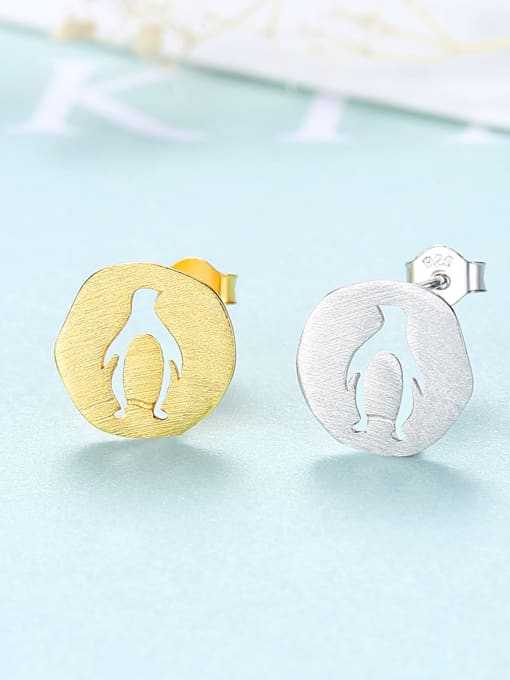 CCUI Sterling Silver creative animal Penguin stud 2