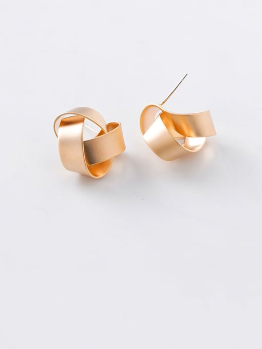 Girlhood Alloy With Rose Gold Plated Simplistic Geometric Stud Earrings 1
