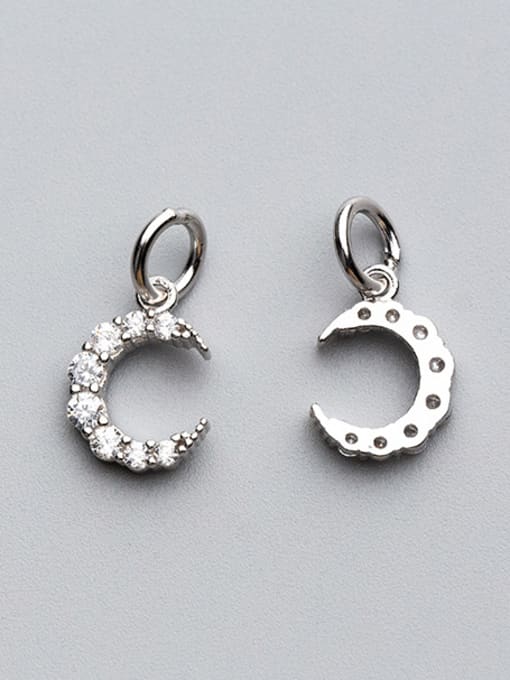 FAN 925 Sterling Silver With 18k Gold Plated Classic Moon Charms 2