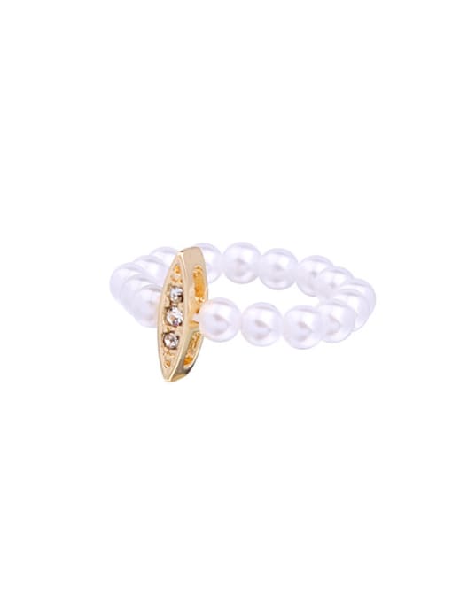 KM Artificial Pearls Alloy Women Fashion Alloy Ring 0