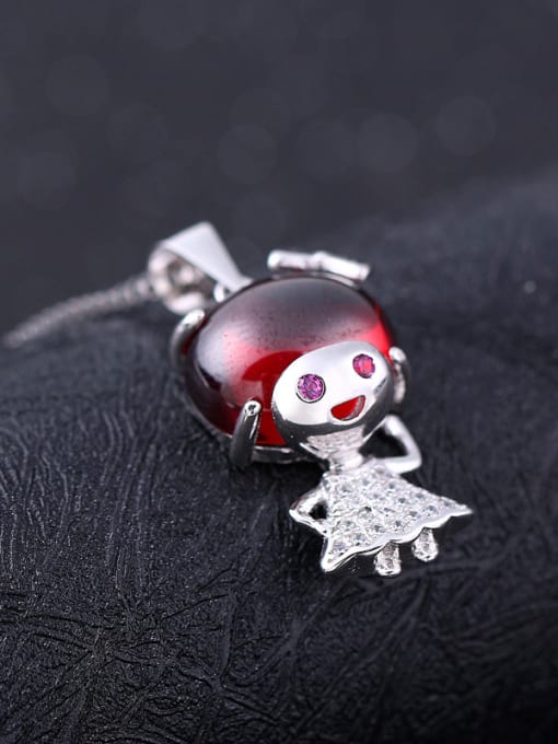 kwan Cartoon Princess Lovely Fashion Silver Pendant 2