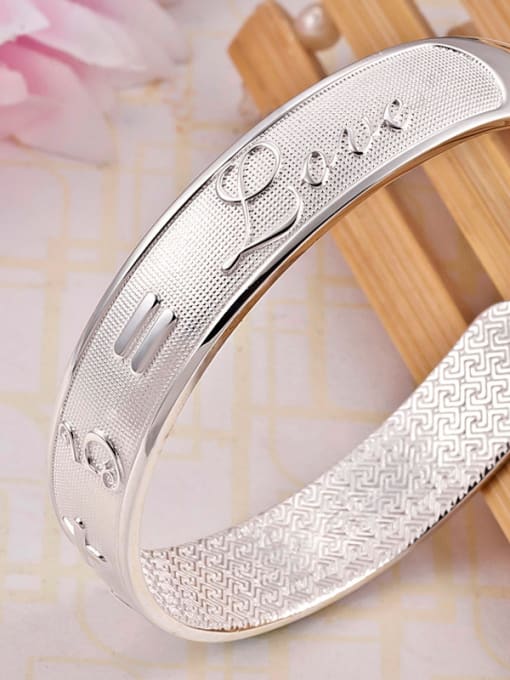 JIUQIAN Personalized 999 Silver Numerals Letters Opening Bangle 1