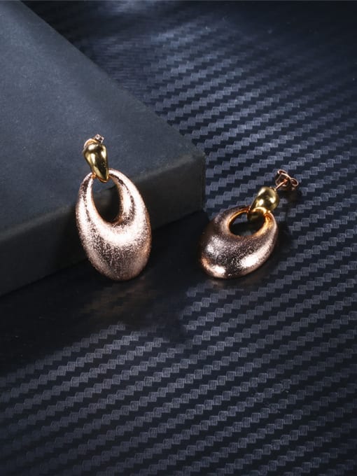 Ronaldo Multi-color Gold Plated Geometric Shaped Scrub Earrings 1