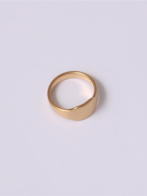 GROSE Titanium With Gold Plated Simplistic Smooth Geometric Band Rings 2