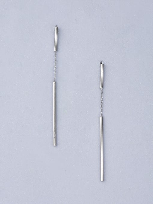 One Silver Women Temperament Stick Shaped Drop Earrings 0