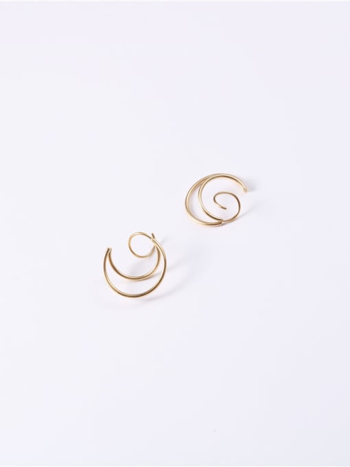 GROSE Titanium With Gold Plated Simplistic Geometric Stud Earrings 3