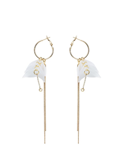 CEIDAI Fashion Tassels Gold Plated PVC Drop Earrings 0