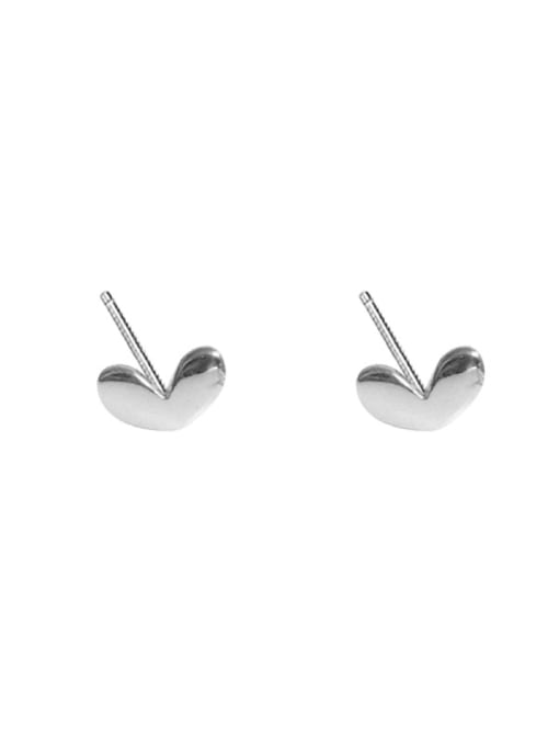 Peng Yuan Heart shaped Silver Stud Earrings