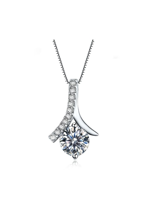 One Silver All-match Zircon Pendant 0