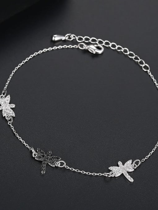 Platinum-T12F17 Copper With Platinum Plated Simplistic Insect  Dragonfly Bracelets