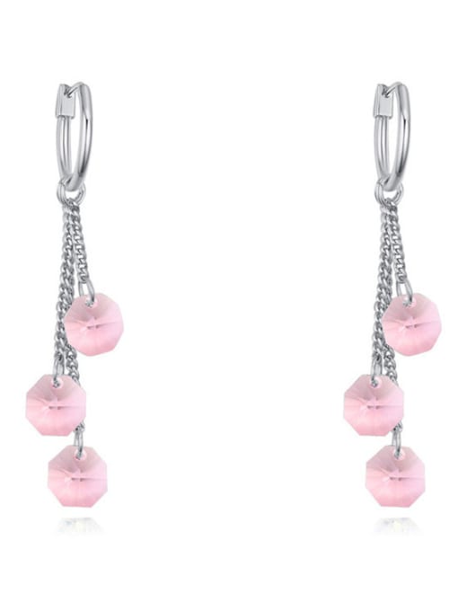 QIANZI Simple Little Round austrian Crystals Alloy Earrings 1