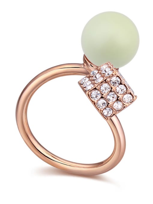 green Austria was using austrian elements crystal light Pearl Ring