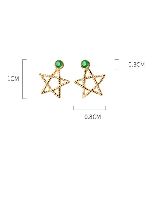 Rosh 925 Sterling Silver With Platinum Plated Simplistic Star Stud Earrings 4