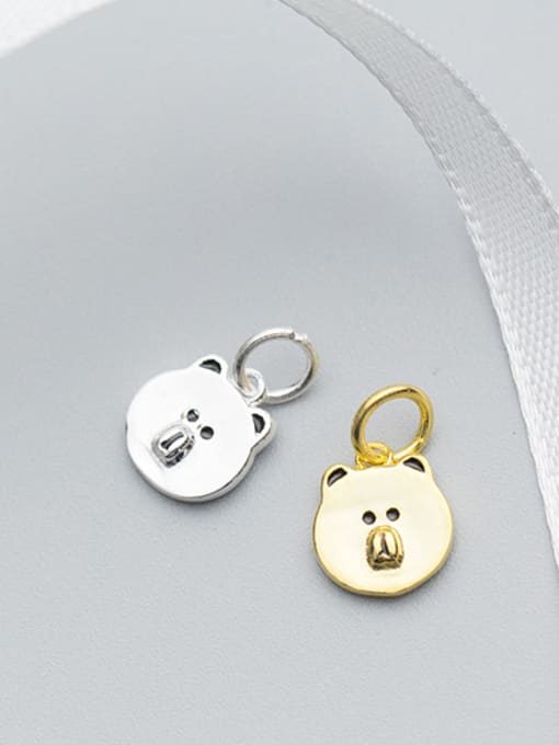 FAN 925 Sterling Silver With 18k Gold Plated Cute Animal Pig Charms 2