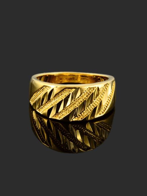 Yi Heng Da Fashionable 24K Gold Plated Geometric Shaped Copper Ring 2