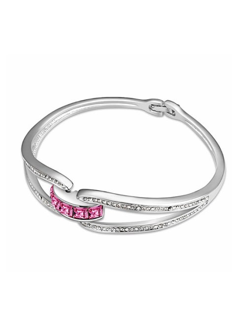 pink Simple Little austrian Crystals Alloy Bangle