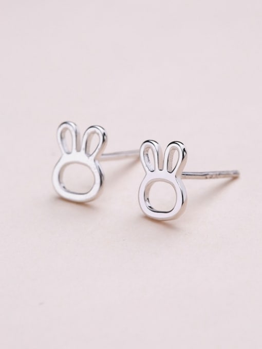 One Silver Lovely 925 Silver Rabbit Shaped cuff earring 0